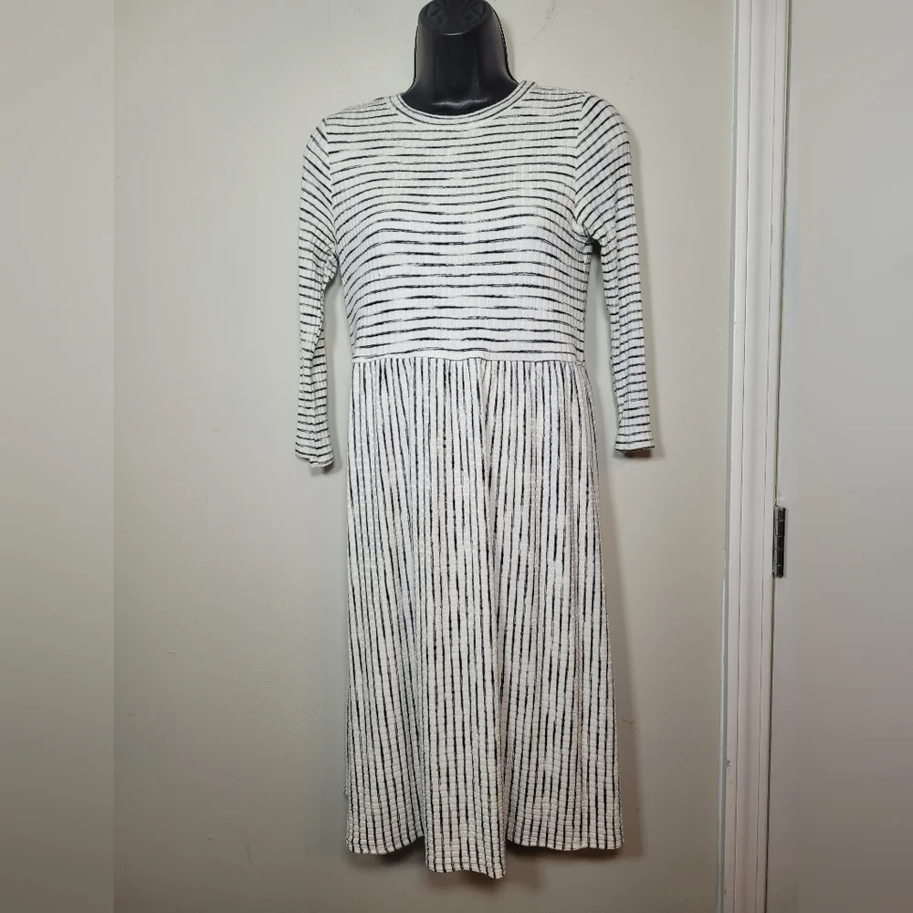 Flamingo Striped Knee Length Long Sleeve Dress sz M